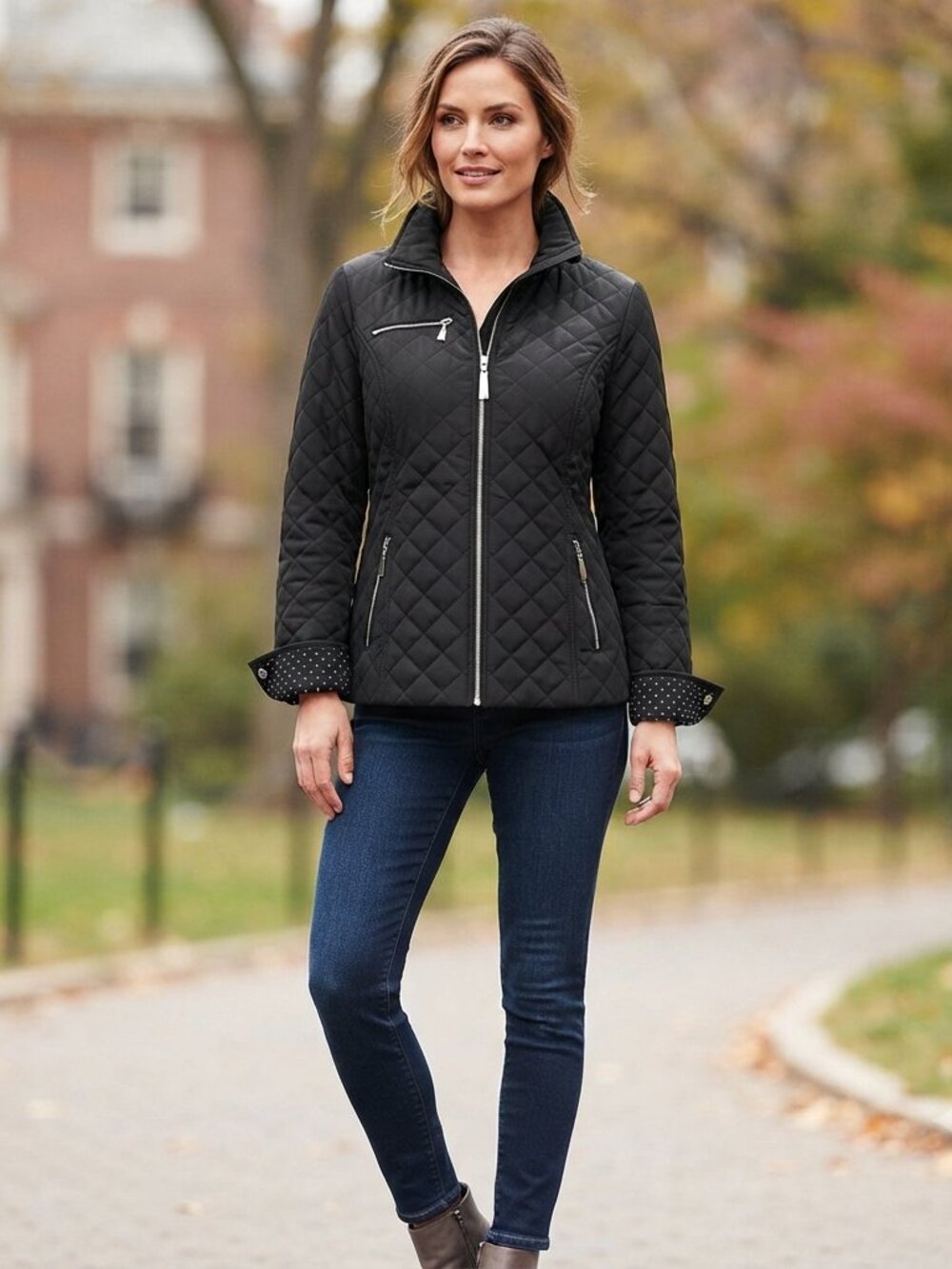 Ellen Tracy Quilted Black Jacket EUC L